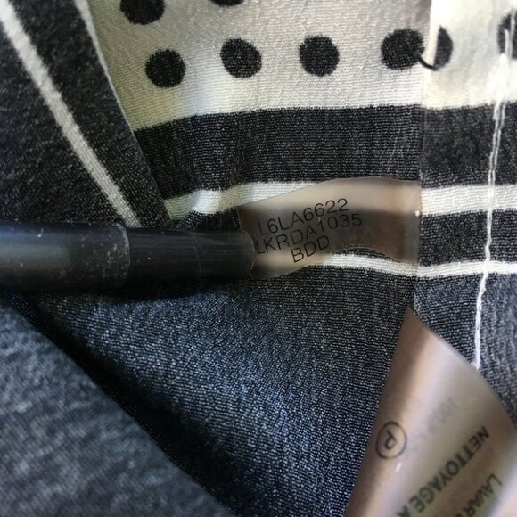 Karl Lagerfeld Polka Dot Blouse Neck Tie Top Size S - Picture 14 of 14